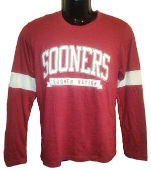 Captivating Apparel Men’s Red Long Sleeve Sooner Nation Shirt Size S BG31